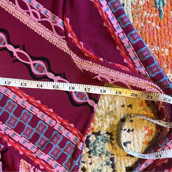 Free People Stella Printed Pink Purple Graphic A Line Mini Dress size L - Picture 4 of 7